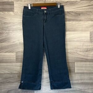 Unionbay Womens Capri Jeans Blue Stretch Dark Wash Pockets Denim Juniors 7‎ Y2K